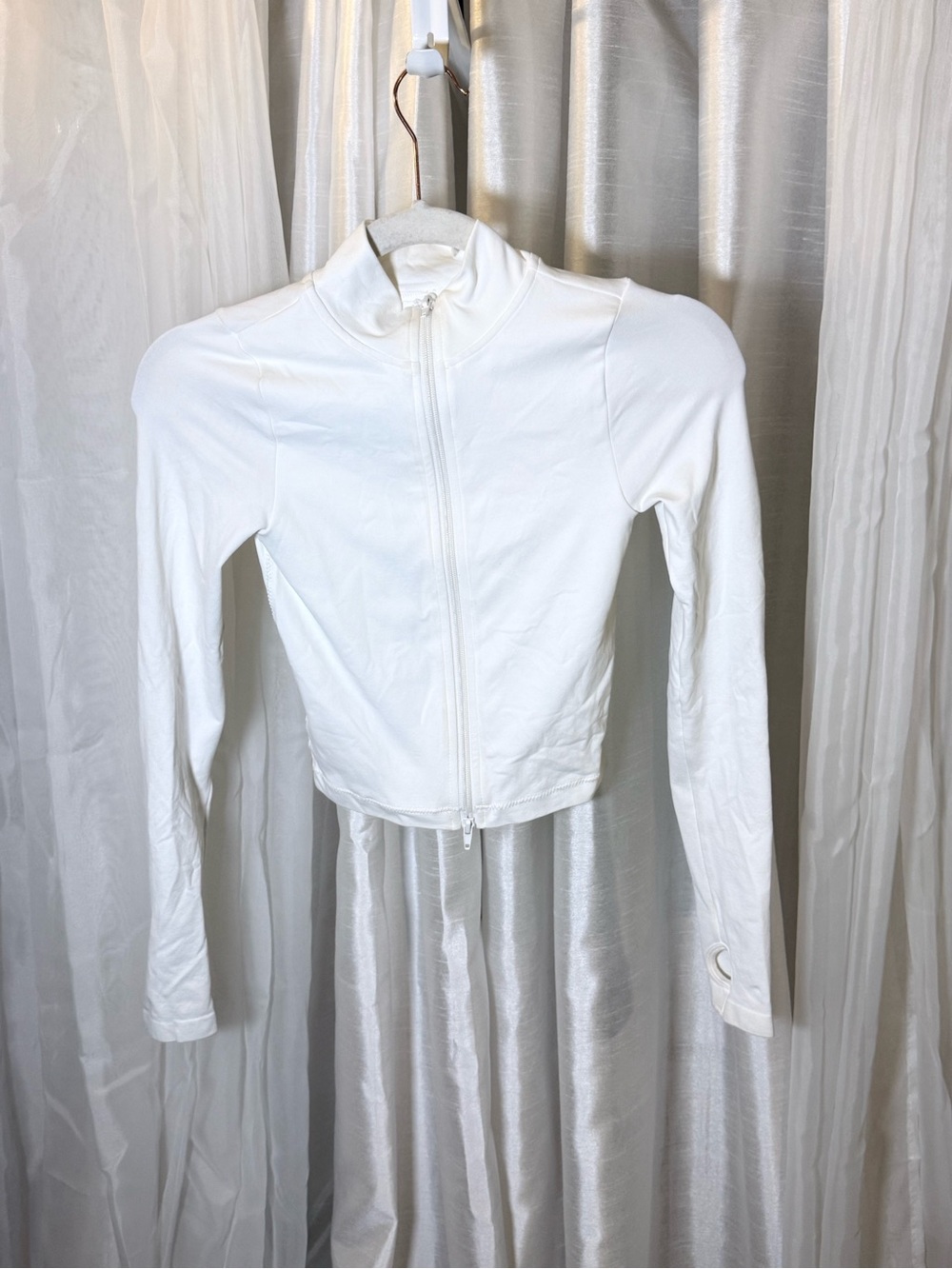 Garage White Long-Sleeve Zip-Up Dress